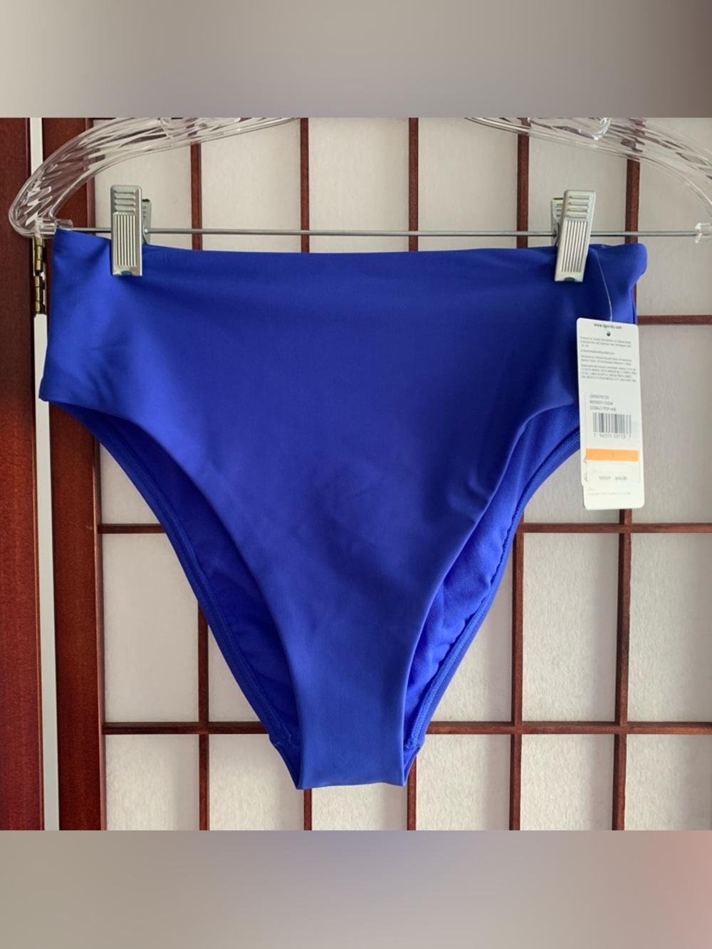 NWT Speedo Women's High Cut Bikini Bottom in Cobalt Blue Size S/Fits 4-6
